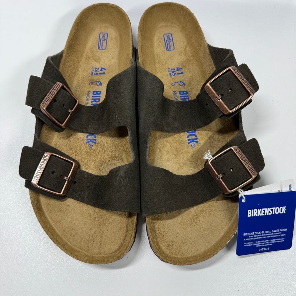 NIB • Birkenstock Arizona Soft Footbed Suede Leather Size:41 L10/M8 Normal Width - Picture 3 of 8
